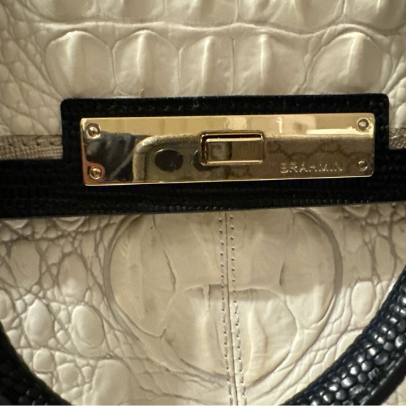 Brahmin Malia Sugar Tri-textured Satchel Handbag - Picture 5 of 16